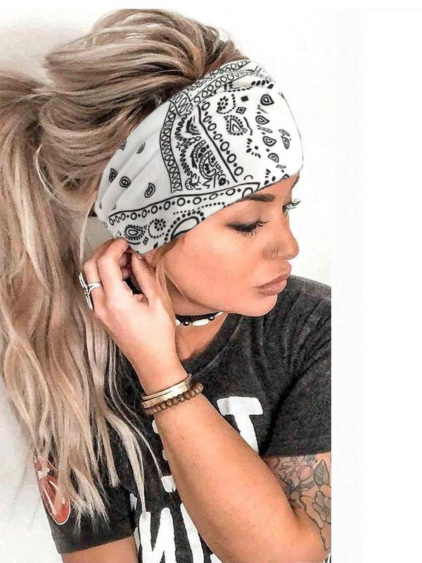 Women Boho Paisley Print Hair Band for Hairstyle, Bohemian Knot Design Headband for Sports Exercise Workout, Pickleball Tennis Hair Band, Women Sports & Outdoor Clothes Accessories, Fall Outfits, Fallfreshness Clothes