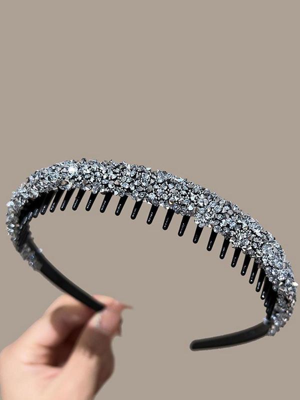 Rhinestone Decorated Hair Hoop, Casual and Versatile Hair Accessories for Women, Trendy Accessories for Party and Daily Life