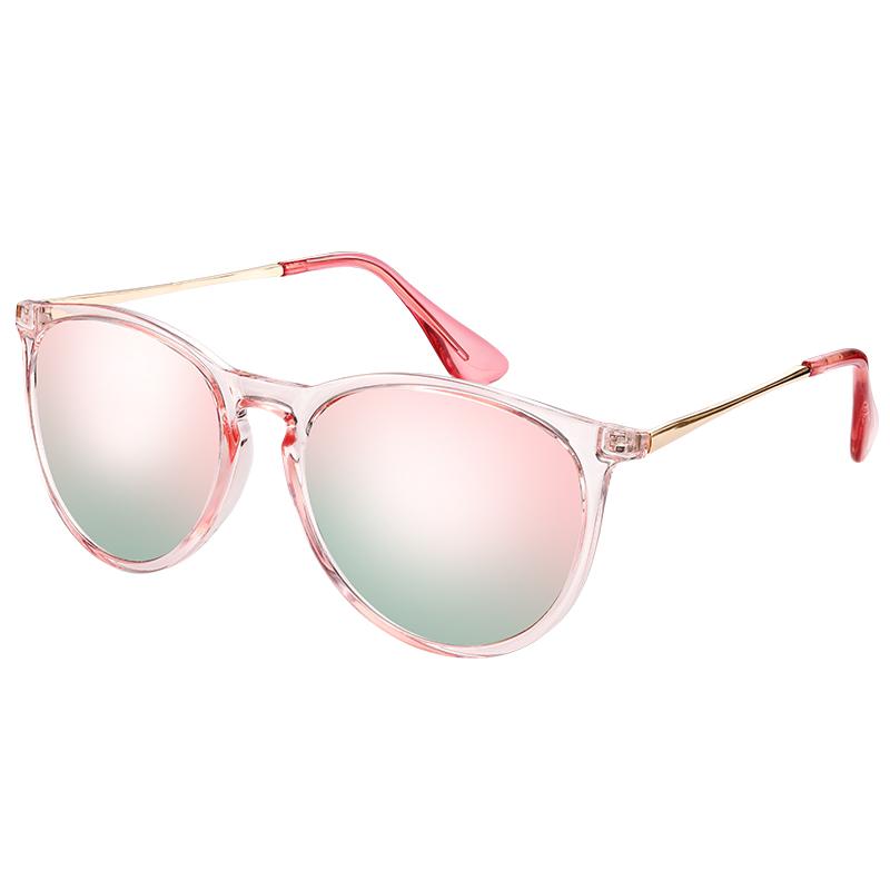 FEICE 2 Pairs Polarized Sunglasses for Women, Stylish Large Frame Glasses with Retro Mirrored Pink Polarised Lens Oval Pink Full Rim UV Protection