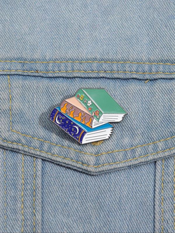 Creative Book Design Brooch, Cute Cartoon Book Badge for Daily Clothing Decor, Trendy All-match & Exquisite Brooch for Birthday Gift