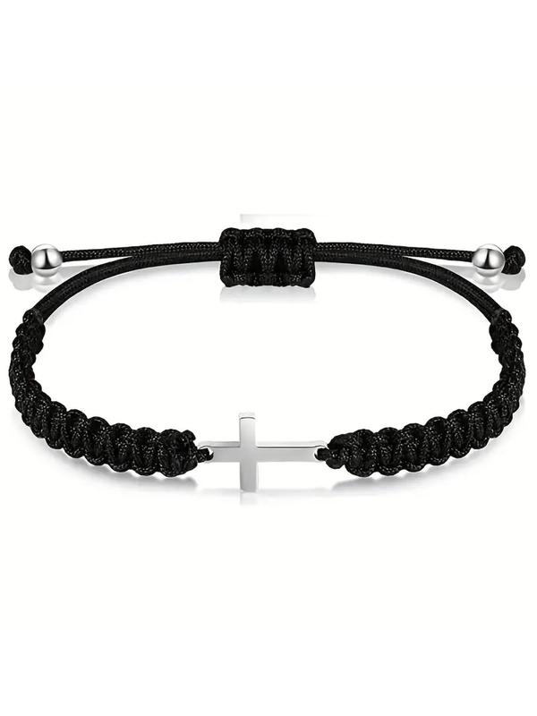 2024 Summer Versatile Woven Cross & Drawstring Design Bracelet, Fall Fashionable Adjustable Bracelet for Men & Women, Trendy Exquisite Jewelry for Party for Gift