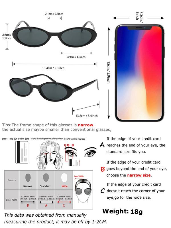 Unisex Street Style Vintage Oval Frame Summer Sunglasses, Sun Protection Glasses Trends 2024 for Summer Everyday Use, Fashion Back To School Accessories for Summer Outdoor Activities for Gifts Women & Men with Box, 80s Fashion