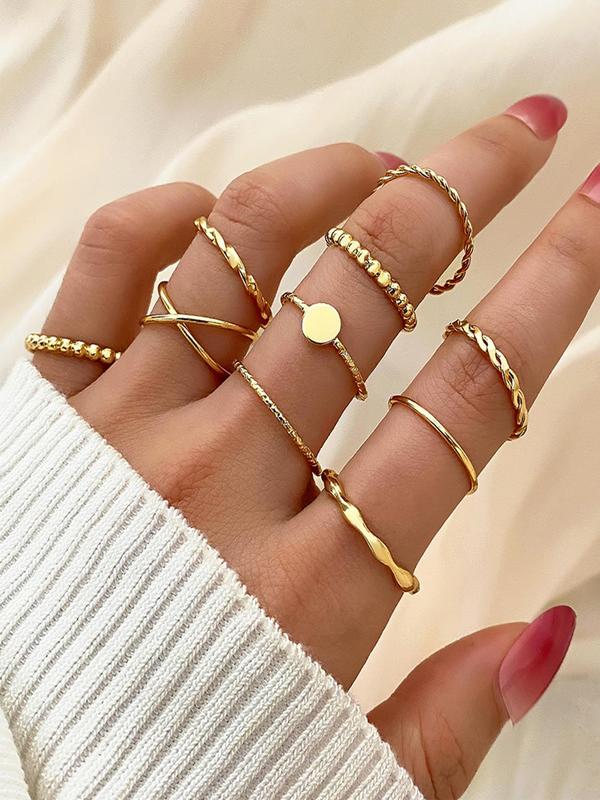 Women's 10pcs Plain Casual Alloy Ring