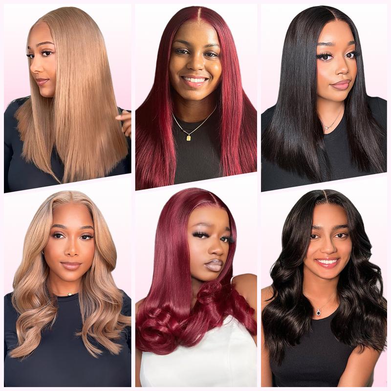 Arabella 250% Density Frontal Lace Long Bob Wig Burgundy Black Blunt Cut Super Silky Straight 6x5 Glueless Grab to Go Human Hair Lace Front Wig