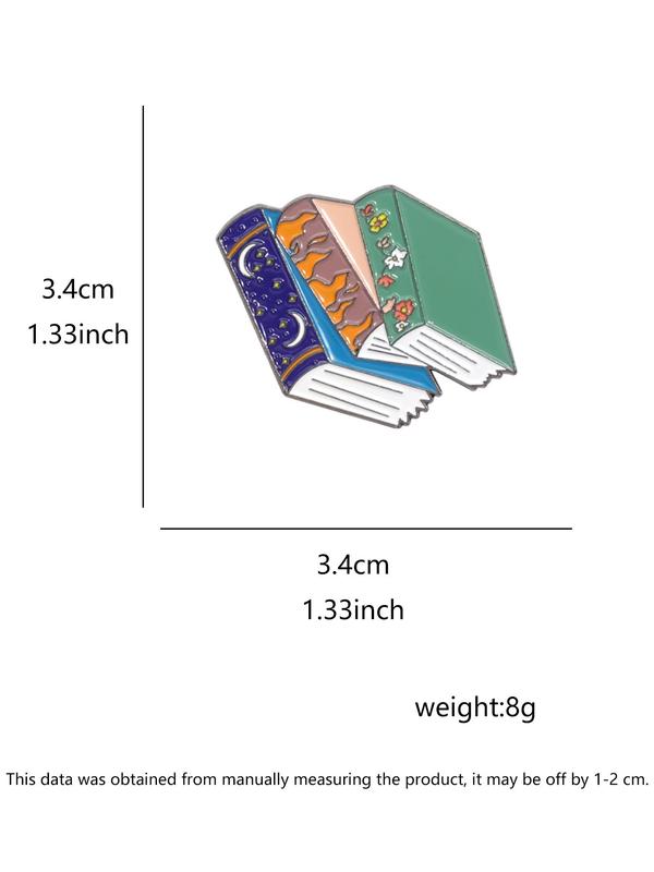 Creative Book Design Brooch, Cute Cartoon Book Badge for Daily Clothing Decor, Trendy All-match & Exquisite Brooch for Birthday Gift