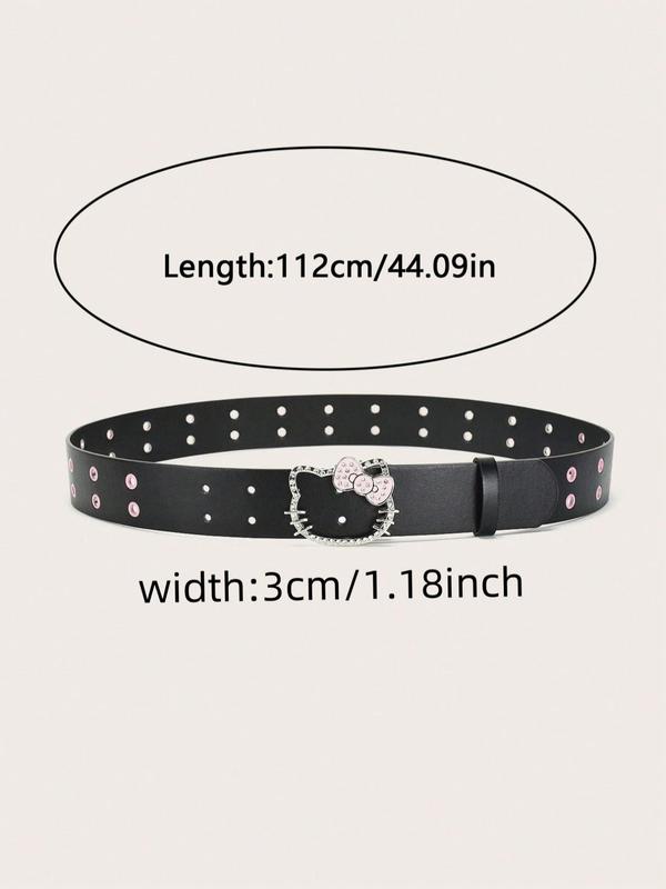 Women's Rhinestone Decorated Leopard Pattern Belt, Fashionable Belt for Women & Girls, Trendy All-match & Exquisite Belt for Birthday Gift