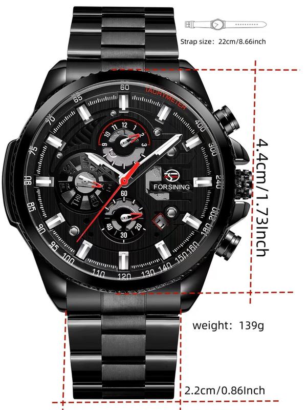 Men's Business Fashion Mechanical Watch, Fashion Watch for Party, Daily Clothing Decor, Trendy All-match & Exquisite Watch for Birthday Gift with Box