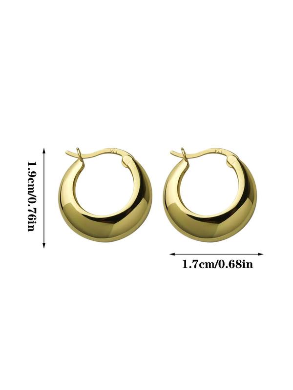 1 Pair Women's Elegant Minimalist Hoop Earrings, Trendy All-match Hoop Earrings, Fashionable Party Jewelry As Birthday Gift for Friends