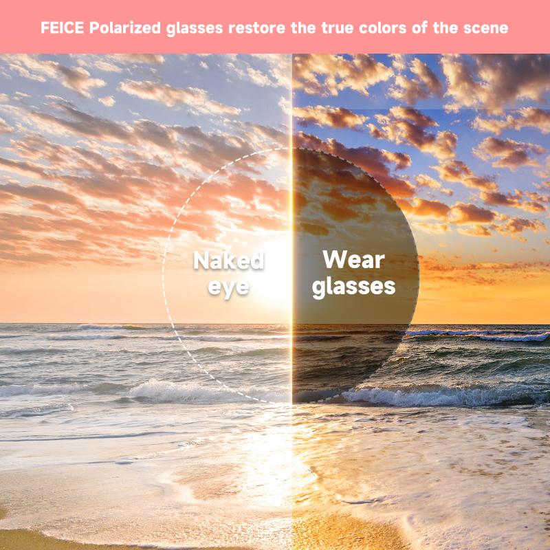 FEICE 2 Pairs Polarized Sunglasses for Women, Stylish Large Frame Glasses with Retro Mirrored Pink Polarised Lens Oval Pink Full Rim UV Protection