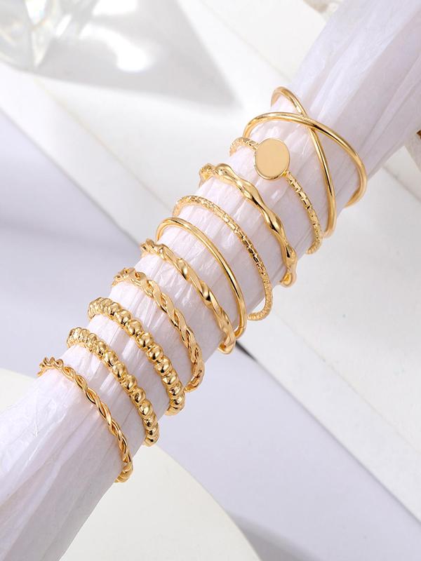 Women's 10pcs Plain Casual Alloy Ring