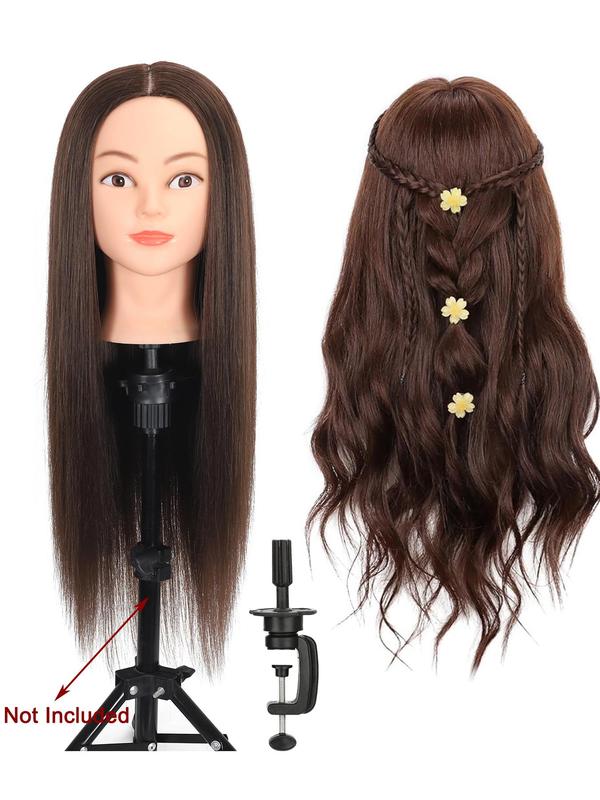 Mannequin Head with Hair, Training Head with Table Clamp, Hairdressing Training Head for Cosmetology Hairdresser to Practice Styling Braiding Cutting