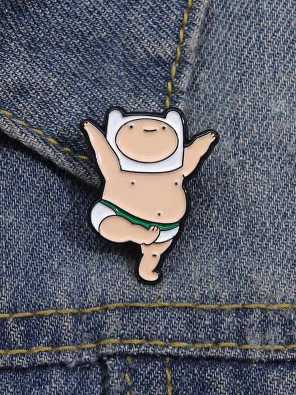 Cute Cartoon Design Brooch, Fashion Alloy Badge for Daily Clothing Decor, Summer 2024 Clothes Accessories for Men & Women