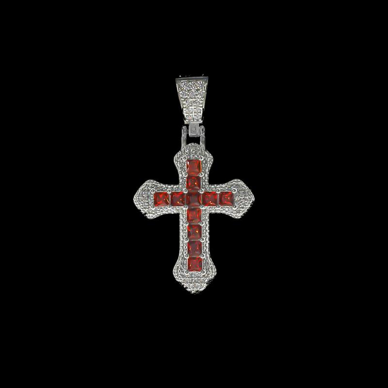 2pcs set Street Style Multi-color cross Necklace for Super Bowl Decor for Spring & PendantNecklace for Men & Women As Gift, 2024New Trendy lced out Necklace, LuxuryJewelry, Daily Clothing Decor,   lced out Jewelry for Party Decor necklace  merch