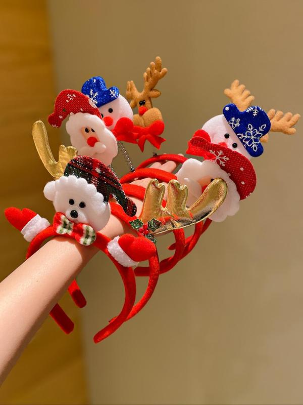 Cute Christmas Themed Hair Hoop, Reindeer & Snowman & Santa Claus Design Hair Accessories for Women & Girls, Fashion Hair Accessories for Party, Daily Clothing Decor