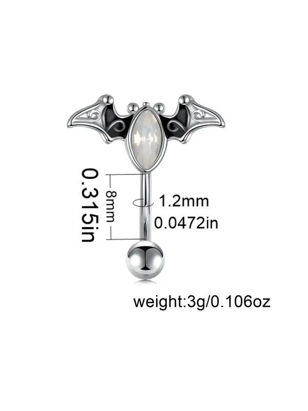 6pcs Fashionable Rhinestones Decor Punk Style Eyebrow Ring, Stylish Novelty Eyebrow Ring, Body Jewelry For Women & Men