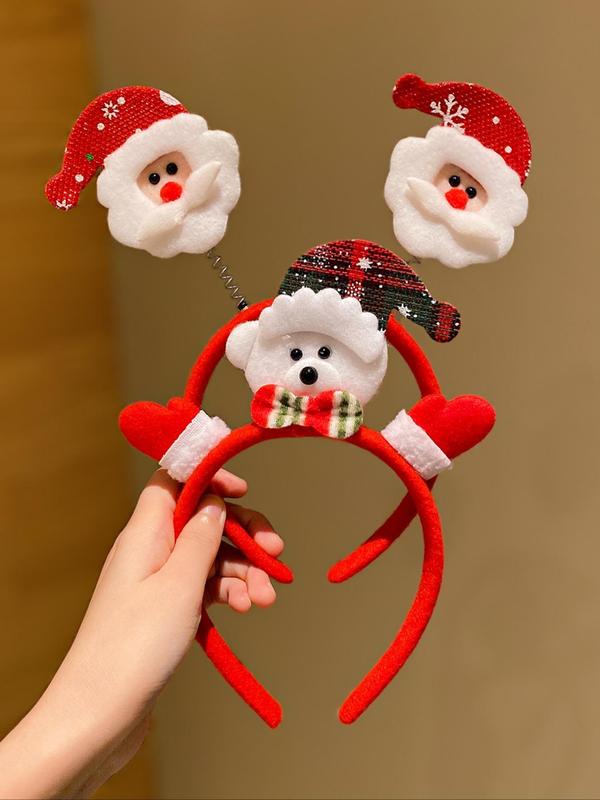 Cute Christmas Themed Hair Hoop, Reindeer & Snowman & Santa Claus Design Hair Accessories for Women & Girls, Fashion Hair Accessories for Party, Daily Clothing Decor