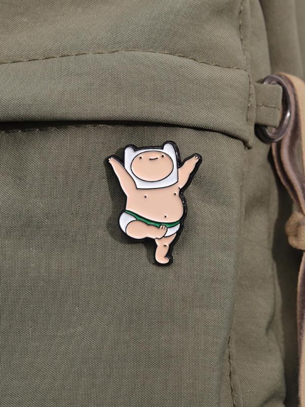 Cute Cartoon Design Brooch, Fashion Alloy Badge for Daily Clothing Decor, Summer 2024 Clothes Accessories for Men & Women