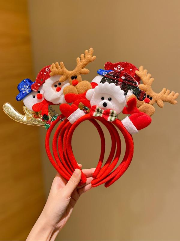 Cute Christmas Themed Hair Hoop, Reindeer & Snowman & Santa Claus Design Hair Accessories for Women & Girls, Fashion Hair Accessories for Party, Daily Clothing Decor