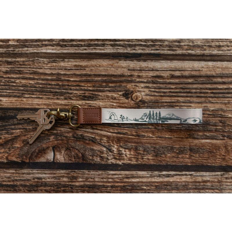 National Park Wristlet Keychain by Wildtree - for Keys, Fob, Wallet, Phone, etc. - Short lanyard, Polyester Material