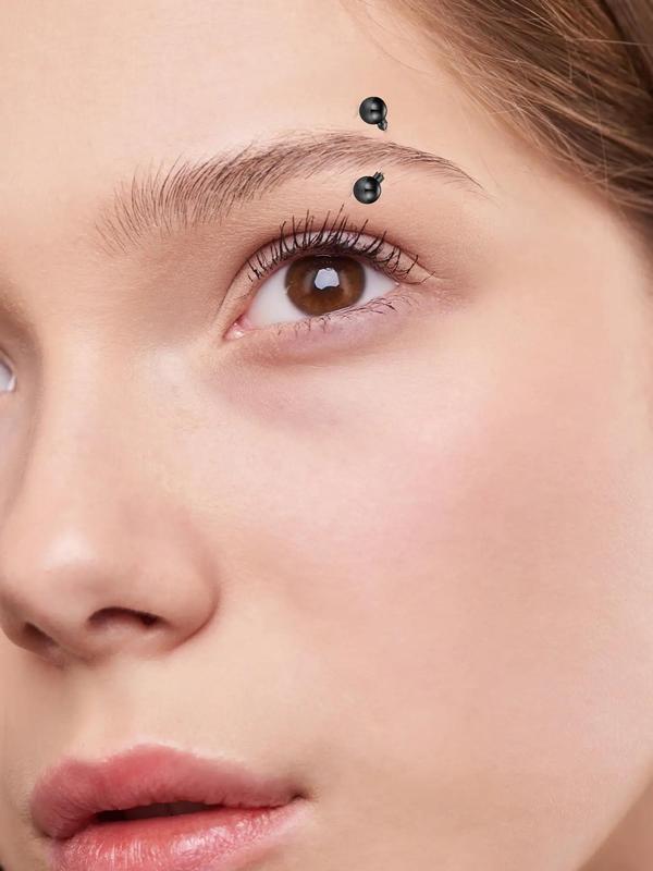 6pcs Fashionable Rhinestones Decor Punk Style Eyebrow Ring, Stylish Novelty Eyebrow Ring, Body Jewelry For Women & Men