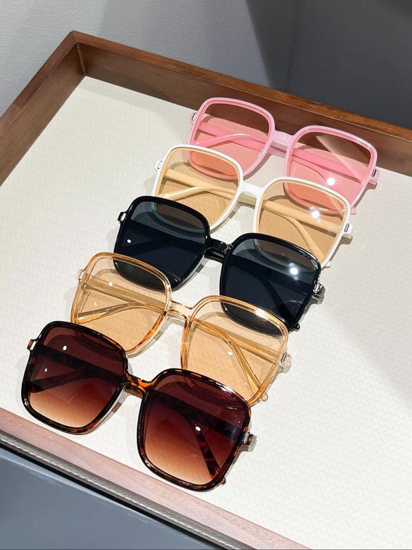 2024 Summer Simple Style Large Frame Sunglasses, Trendy Casual Sunglasses for Everyday Use, Fashion Accessories for Outdoor Activities Back To School