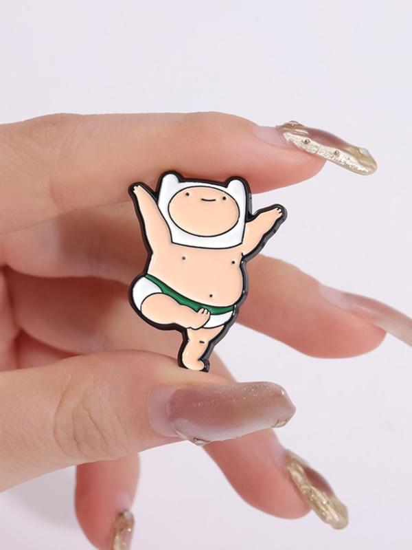 Cute Cartoon Design Brooch, Fashion Alloy Badge for Daily Clothing Decor, Summer 2024 Clothes Accessories for Men & Women