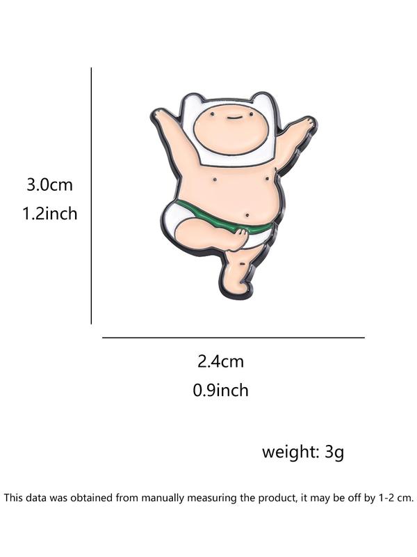 Cute Cartoon Design Brooch, Fashion Alloy Badge for Daily Clothing Decor, Summer 2024 Clothes Accessories for Men & Women