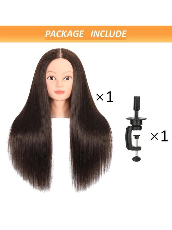 Mannequin Head with Hair, Training Head with Table Clamp, Hairdressing Training Head for Cosmetology Hairdresser to Practice Styling Braiding Cutting