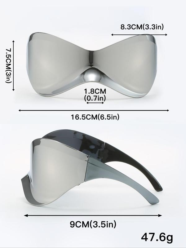 Unisex Sporty Frame Sunglasses, Trendy Y2K Style Sunglasses for Everyday Use, Fashion Accessories for Outdoor Activities