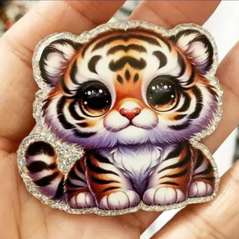 Baby Tiger Glitter Flatback Set of 2 for Badgereels -