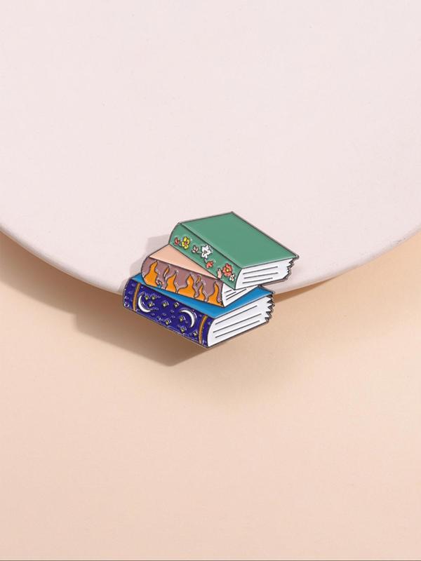 Creative Book Design Brooch, Cute Cartoon Book Badge for Daily Clothing Decor, Trendy All-match & Exquisite Brooch for Birthday Gift