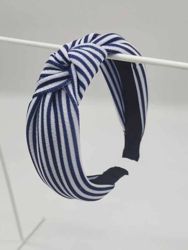 Striped Pattern Knot Design Hair Hoop, Preppy Style Hair Hoop for Women & Girls, Casual Versatile Hair Accessories for Daily Wear