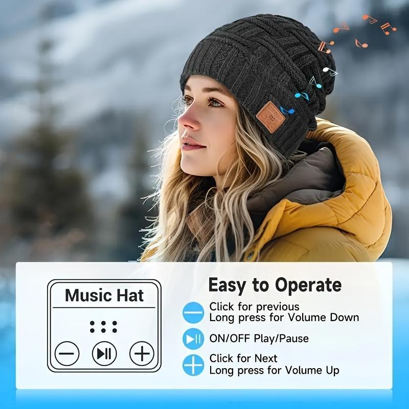 Wireless Beanie Headphones Hat, 1 Count Washable Unique Tech Gifts, Best Gift  for Family and Friends  for  Thanksgiving   Christmas  Brithday