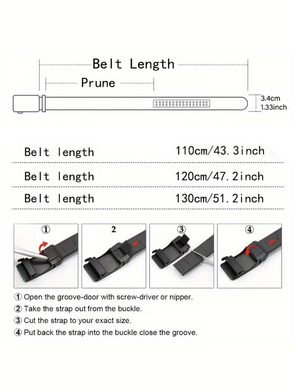 Men's Lychee Pattern Pu Buckle Belt, Business Casual Waistband for Work Office, Fashion Belt for Party, Daily Clothing Decor