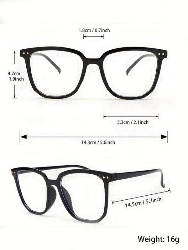 Simple Eyeglasses, Fashion Square Flat Frame Eyeglasses for Party for Women & Men, Elegant Lightweight All-match Fashion Eyeglasses for Work, Daily Clothing Decor