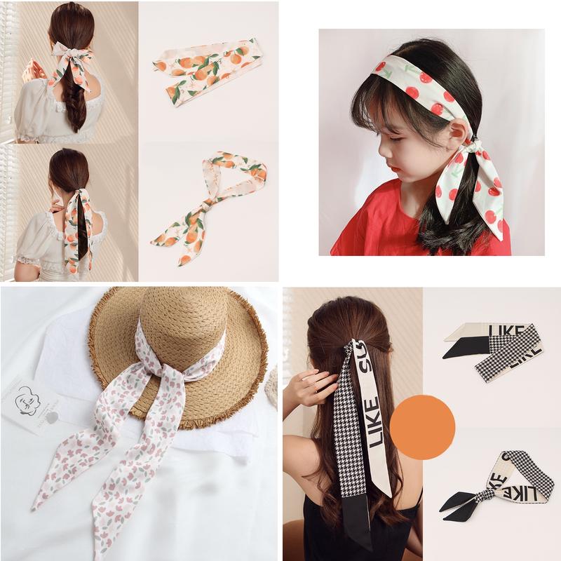 Altrumate 10 pieces hair ribbon scarf set fashion ribbon scarf for hair scarf for handbag handle scarf for purse scarf for women ladies girls purse scarf fashion accessories hairscarf