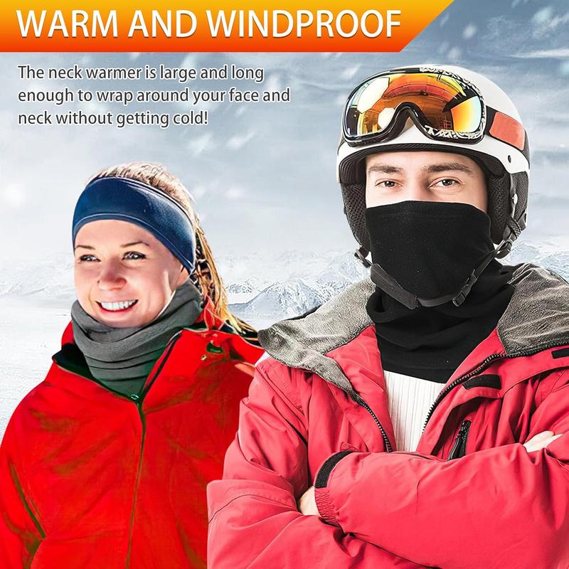 Large Size  Warmer Gaiter Adjustable Soft Warm Winter Windproof Thick Fleece Lined  Cover Mask