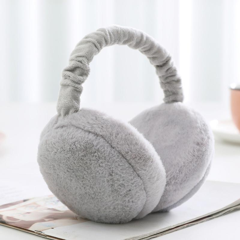 Solid Color Plush Earmuffs, Soft Ear Warmer, Foldable Ear Muffs, Comfortable Coldproof Earmuffs for Winter Outdoor, Christmas Gift