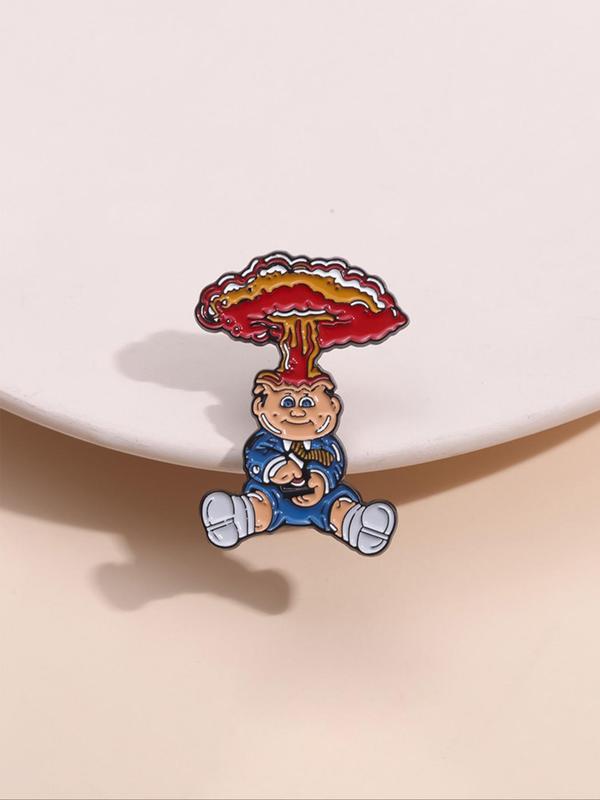 Cartoon Nuclear Bomb Design Brooch, Cute Enamel Pin Suitable for Backpacks, Jeans, Scarves, Hats Decoration, Fashion Accessories for Men & Women