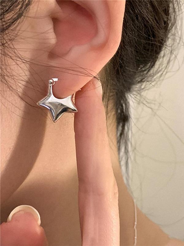 Hollow Out Star Design Dangle Earrings, 1 Pair Women's Creative Mini Earrings, Casual Matching Piercing Jewelry for Party, Streetwear Accessory, Daily Clothing Decor