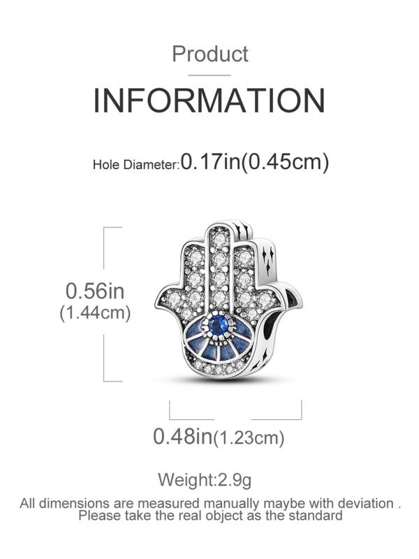 Creative Rhinestone Decorated Hamsa Hand Design Pendant, Fashion Jewelry Accessories for Women & Girls, Trendy All-match & Exquisite Jewelry for Birthday Gift