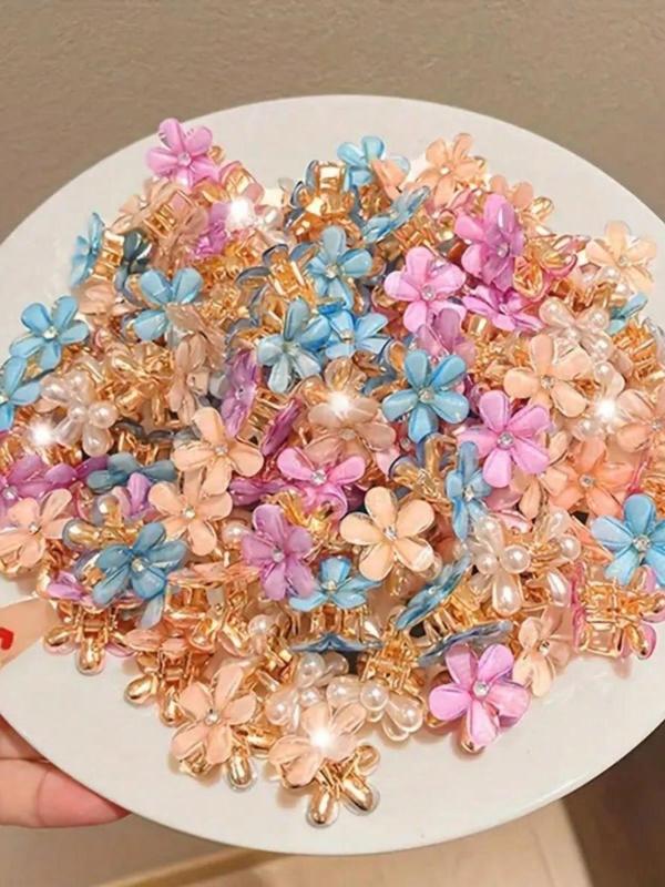 2024 New Style Flower Design Hair Clips Set, Elegant Hair Accessories for Women & Girls, Minimalist Headwear Suitable for Thick Hair, Fashion Hair Accessories for Party, Daily Decor