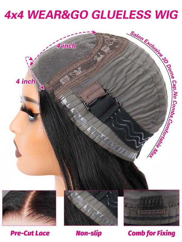 Pre Cut Glueless Body Wave Wig Human Hair  4×4 Lace Closure Wig Pre Cut Lace Glueless Human Hair Body Wave Wig Ready & Go Body Wave Wig Human Hair Wigs