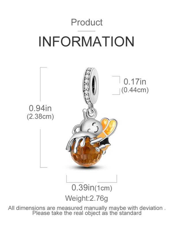 Cute Bee & Honey Pot Design Pendant, Rhinestone Decorated Pendant for Women & Girls, Diy Jewelry Making Supplies for Necklace and Bracelet for Holiday Engagement Gift