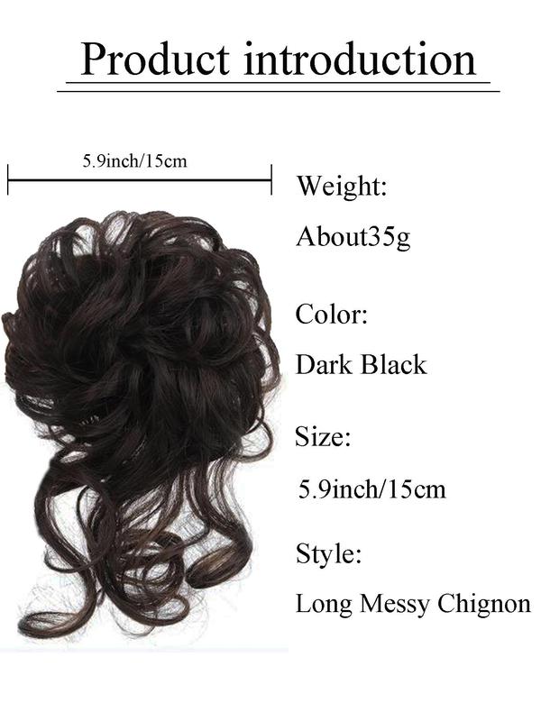 Women's Curly Ponytail Extensions, Natural Fluffy Hair Bun Extensions, Synthetic Messy Chignon Hair Extensions for Daily Use