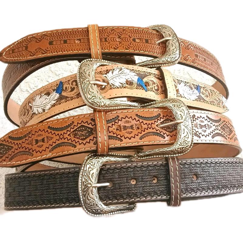 Classic Cowboy Belts  Female and male  Frame Buckle Male Brown Real Leather cinturones vaqueros cinturones vaqueros unisex