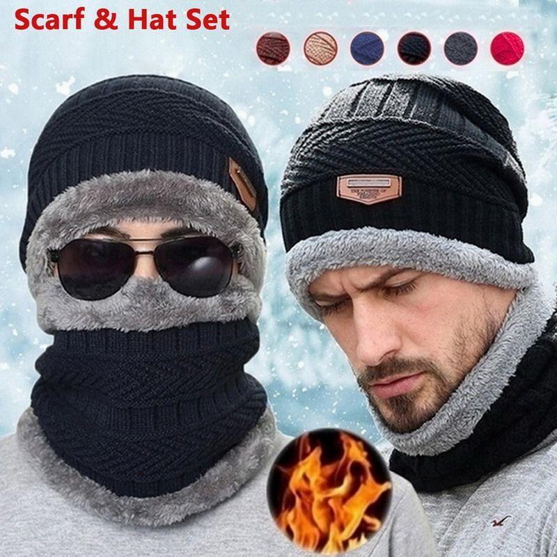 3-Pieces Winter Hat Gloves Scarf Set, Knit Warm Beanie Hat Neck Warm Touch Screen Mittens for Women and Men, Great Christmas Gift