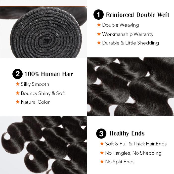 [LIVE-ONLY]  Ashine Body Wave 12-30 inches Salon Quality Brazilian Virgin Bundles 100% Human Hair Summer Wigs Natural Color with Frontal Closure