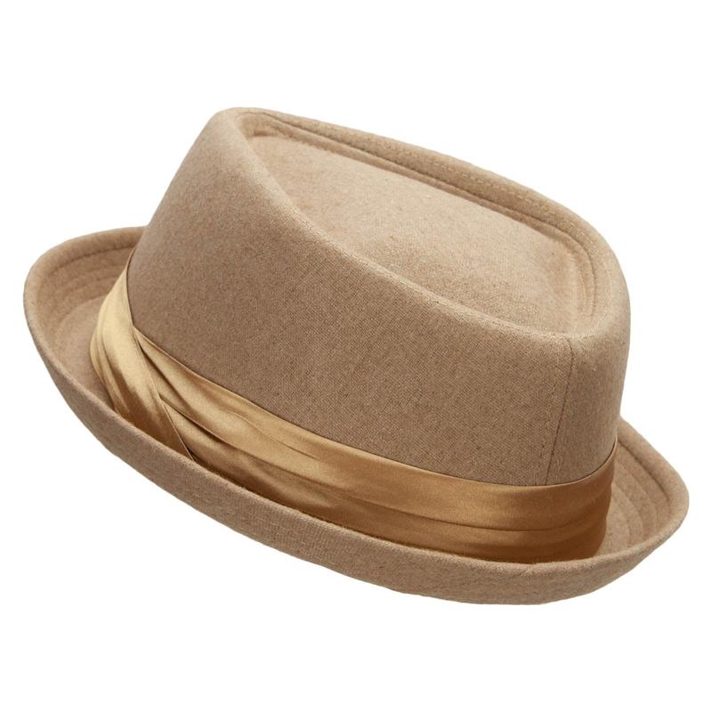 Wool Upbrim Pork Pie Fedora for Men - Fashion Accessory