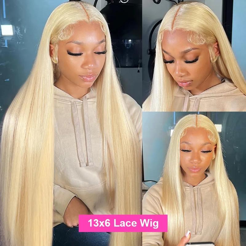 250% Density HD Transparent 613 Blonde Straight 13x4 13x6 Lace Front Human Hair Wigs For Women Brazilian Lace Frontal Wig PrePlucked Buy 1 613  Blonde Wig Get 1 Pink Bag 1 HD Wig Cap 1 Brown Wig Cap and 1 Eyelashes